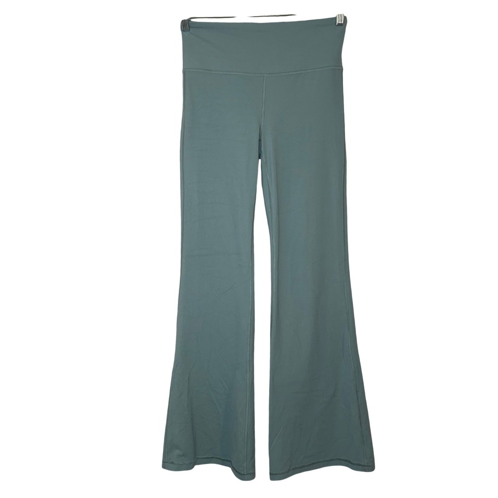 Athleta Elation Flare Pant blue green women's medium active Athleisure workout